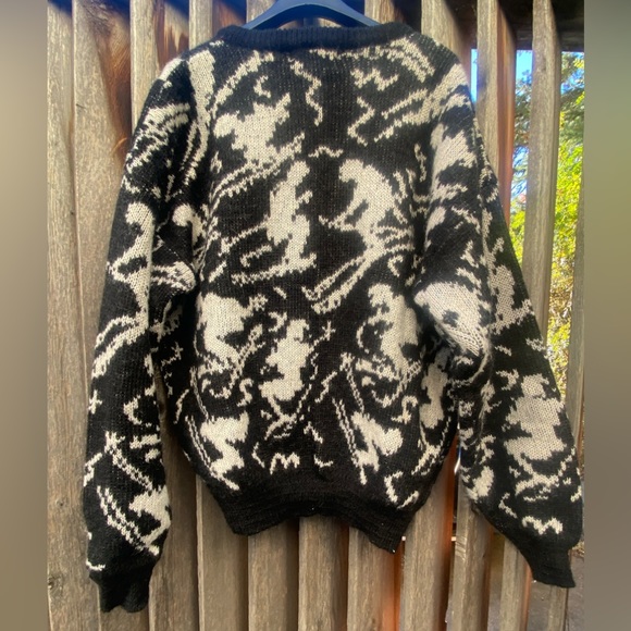 Vintage Ski Sweater Mens’s Sz L- 48% Mohair EUC 9/10 Made in Hong Kong - Picture 4 of 10